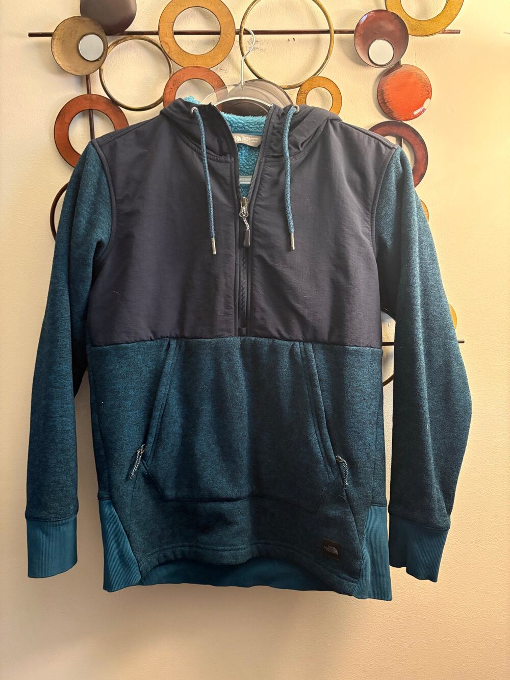 Women’s small North Face quarter zip sherpa lined hoodie